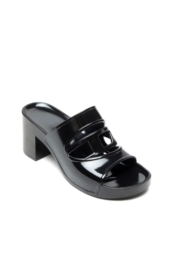 sa-bonnie Sa-Bonnie-Heeled rubber slides with cut-out logo