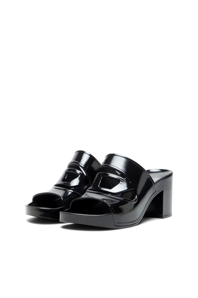 sa-bonnie Sa-Bonnie-Heeled rubber slides with cut-out logo
