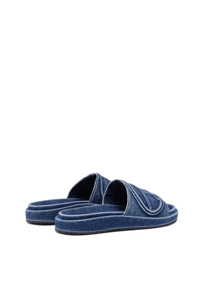 sa-slide d oval Sa-Slide D-Denim slides with embossed strap