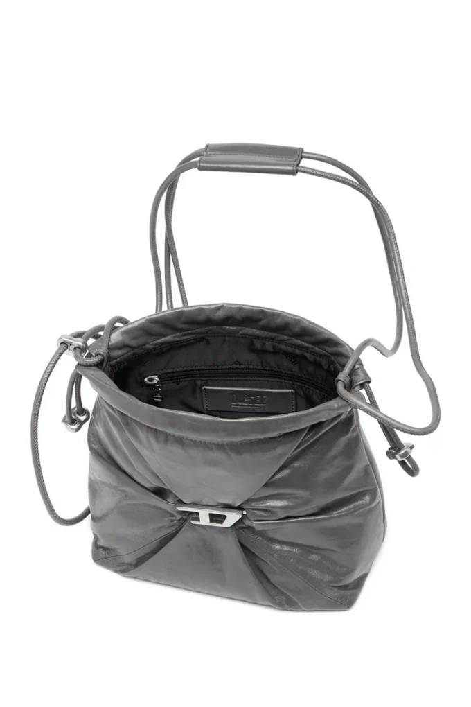 scrunch-d bucket Scrunch-D-Bucket bag in shiny wrinkled leather