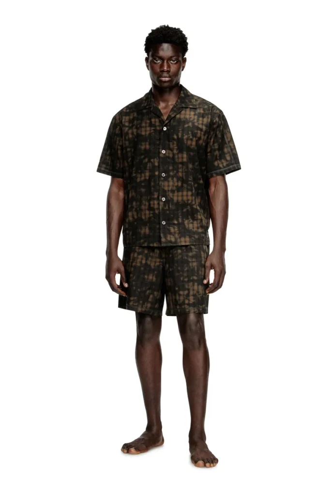 set-horien-utlt Short pyjamas in cloudy-print check cotton