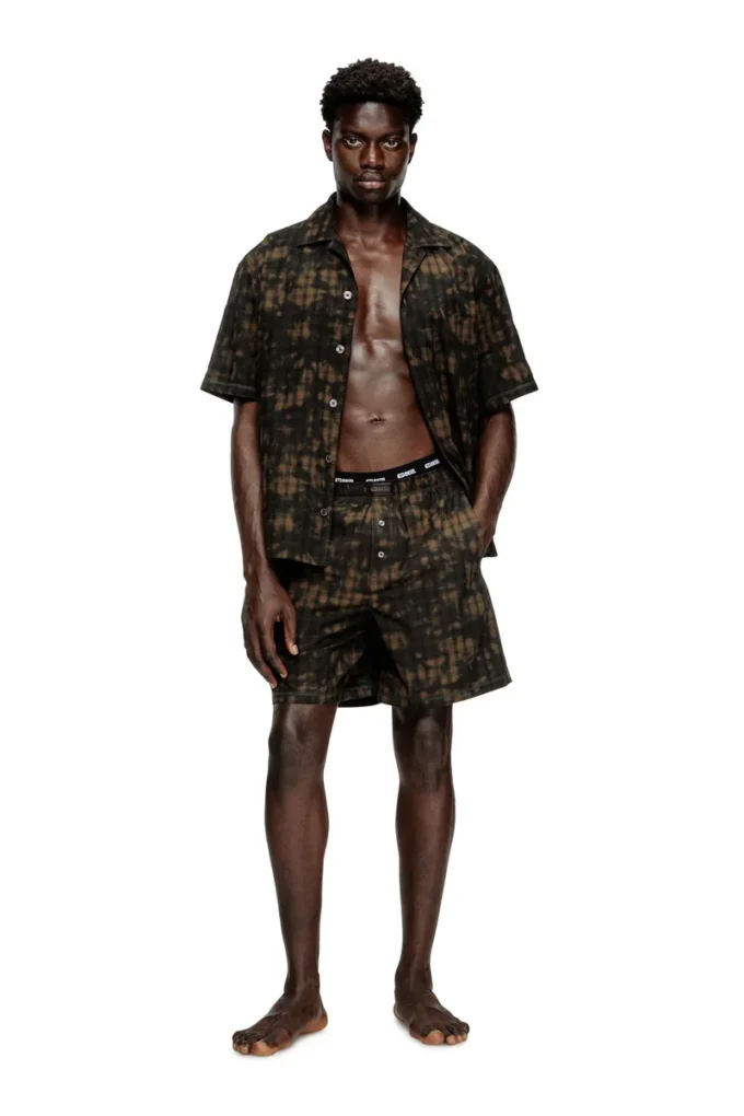 set-horien-utlt Short pyjamas in cloudy-print check cotton