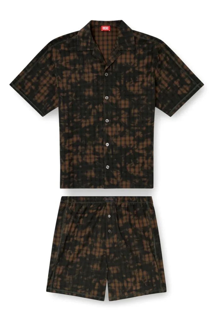 set-horien-utlt Short pyjamas in cloudy-print check cotton