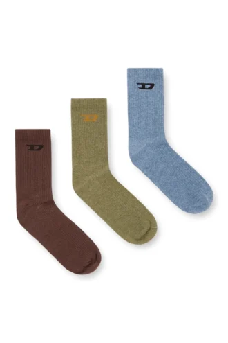 skm-d-tennis-crew-17,5 Three-pack ribbed socks with D logo