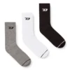 skm-d-tennis-crew-17,5 Three-pack ribbed socks with D logo