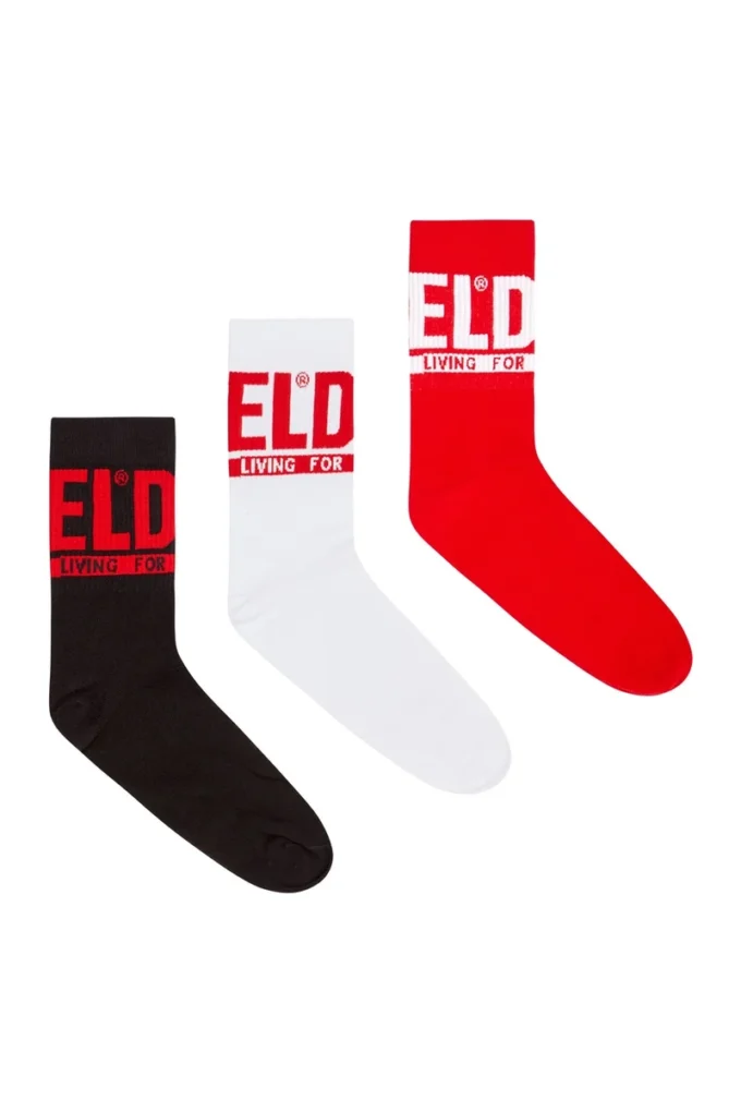 skm-ray-threepack 3-pack of logo cuff socks