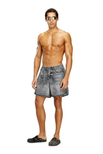soccer-41-dnm Swim shorts with denim trompe l’oeil print