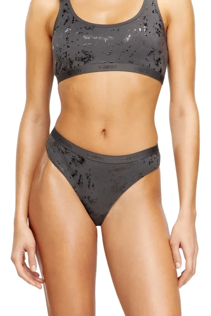 stars-gft Thong in metallic-effect stretch cotton