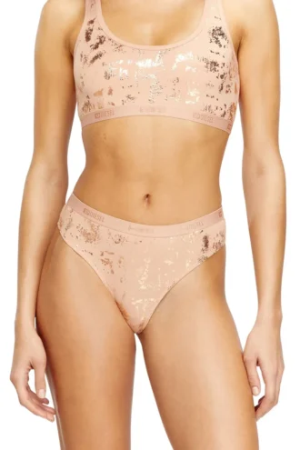 stars-gft Thong in metallic-effect stretch cotton