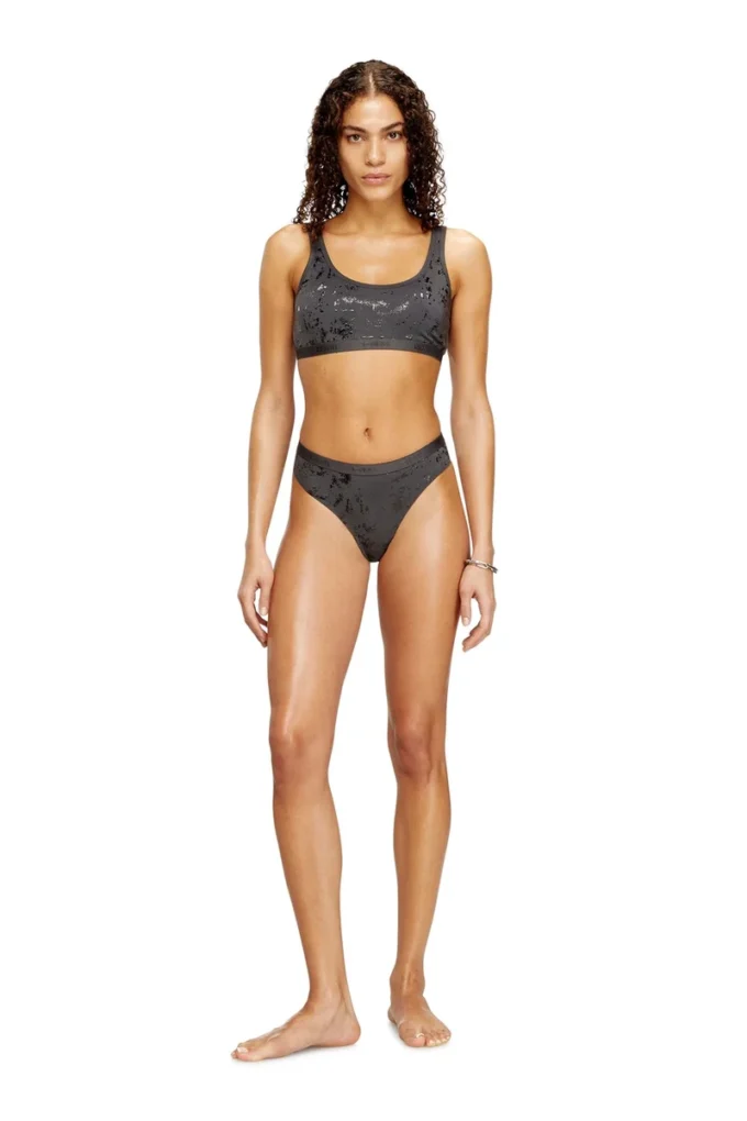 stars-gft Thong in metallic-effect stretch cotton