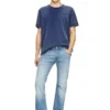 t-adjind-new Distressed T-shirt with denim effect