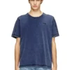 t-adjind-new Distressed T-shirt with denim effect
