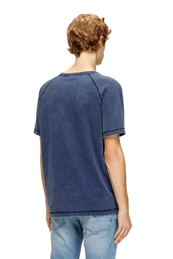 t-adjind-new Distressed T-shirt with denim effect