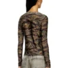 t-afry Tie cardigan with mixed camo prints