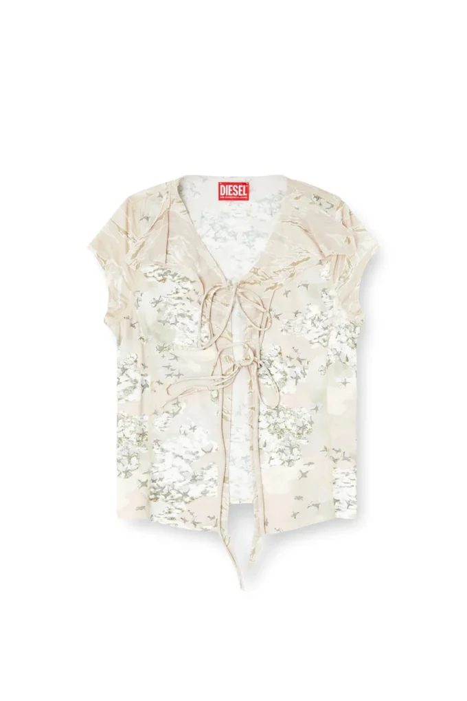 t-afrymy Tie top with mixed camo prints