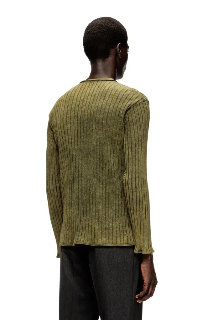 t-ally Henley top in treated wide-rib jersey