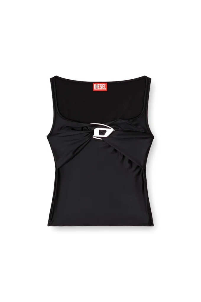t-amai Nylon jersey top with ruching