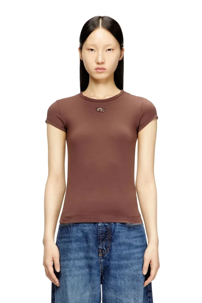 t-angie-od T-shirt with cut-out embroidered logo