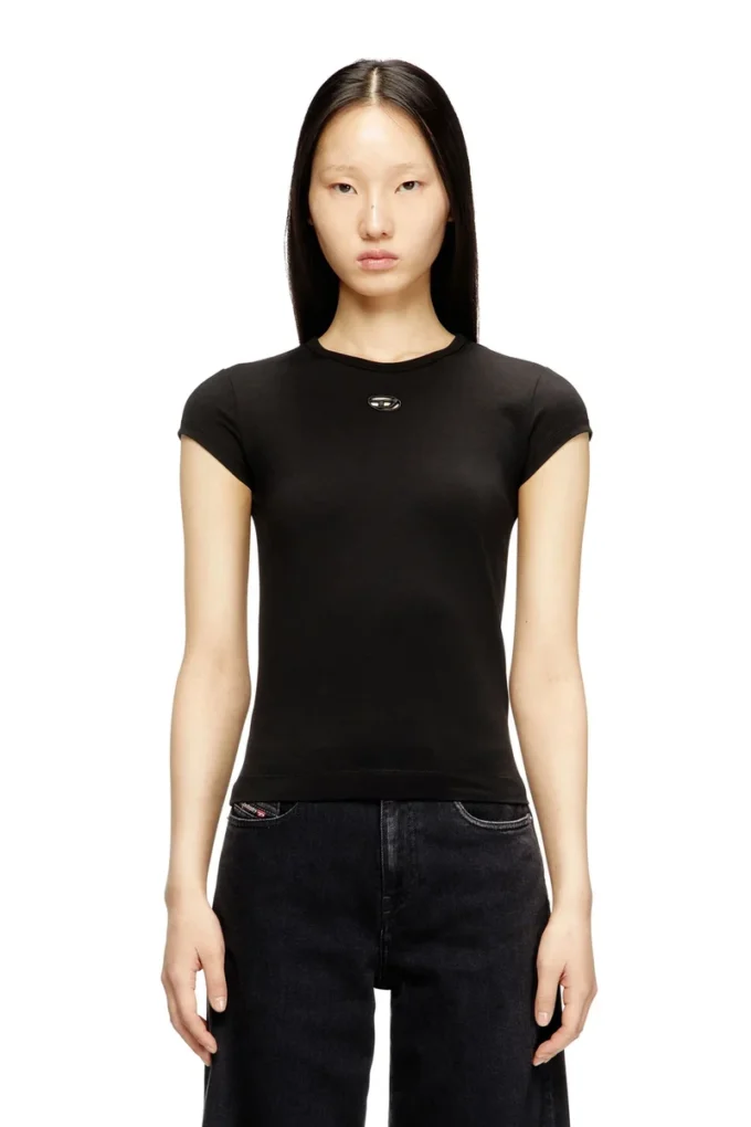 t-angie-od T-shirt with cut-out embroidered logo