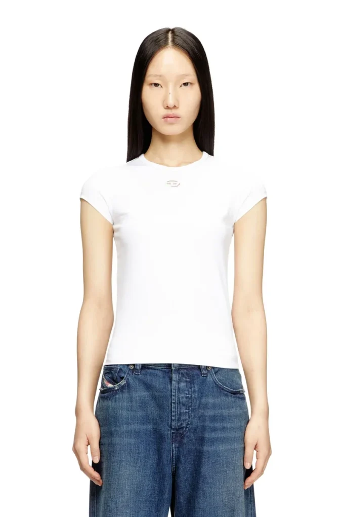 t-angie-od T-shirt with cut-out embroidered logo
