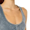 t-aniesse Ribbed racerback top with button opening