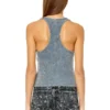 t-aniesse Ribbed racerback top with button opening
