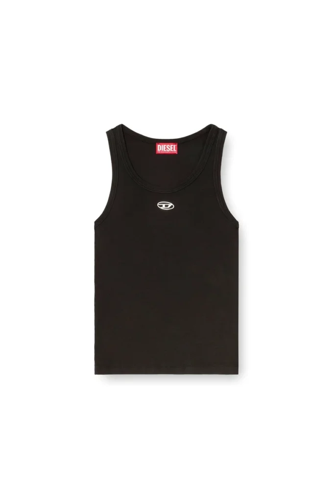 t-anki-od Slim ribbed tank top with metallic Oval D
