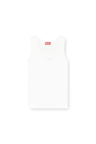 t-anki-od Slim ribbed tank top with metallic Oval D
