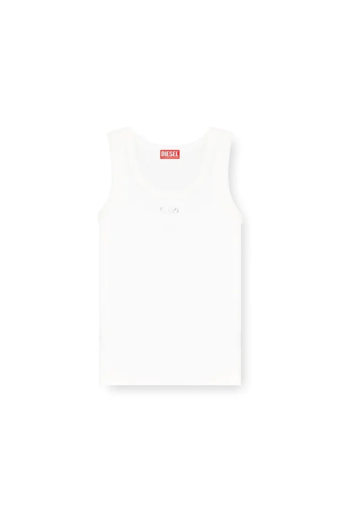 t-anki-od Slim ribbed tank top with metallic Oval D