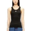 t-anki-od Slim ribbed tank top with metallic Oval D
