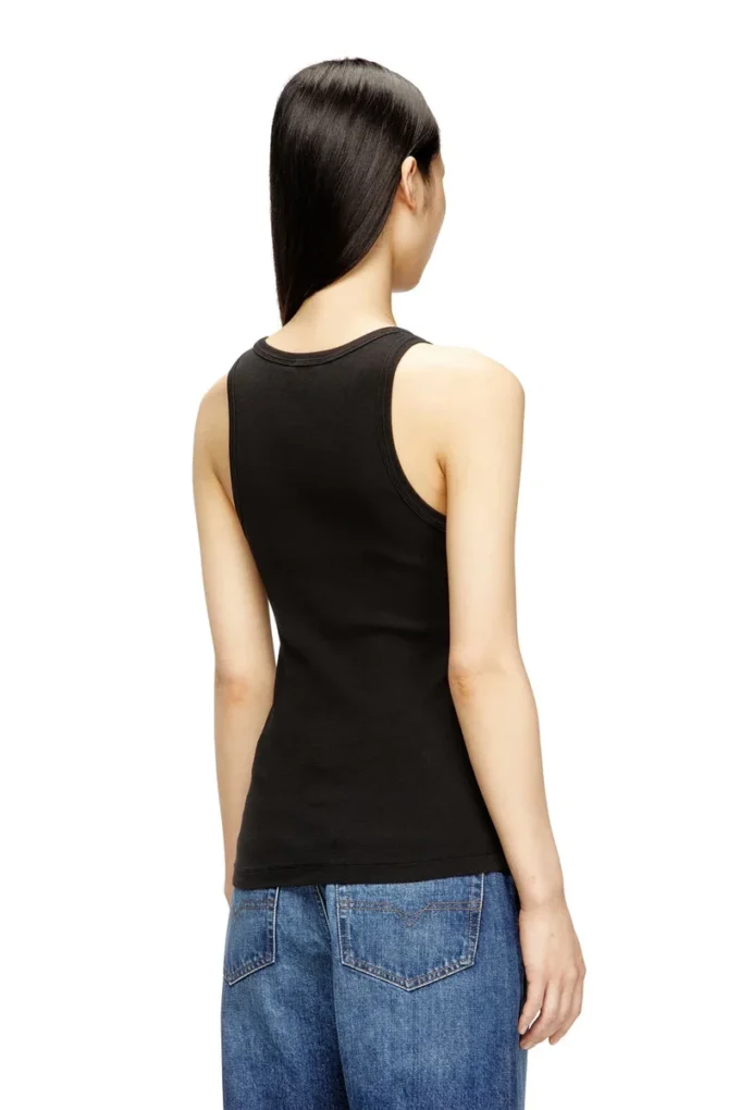 t-anki-od Slim ribbed tank top with metallic Oval D