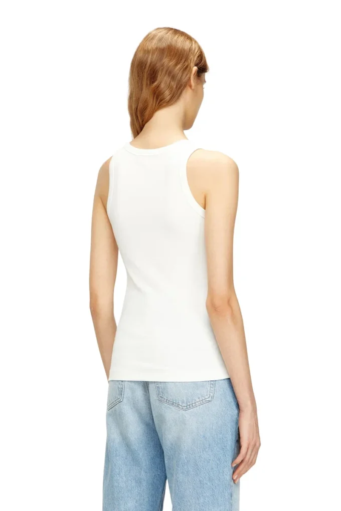 t-anki-od Slim ribbed tank top with metallic Oval D
