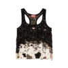 t-bils-dev Tulle tank top with destroyed jersey