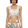 t-bils-dev Tulle tank top with destroyed jersey