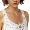t-bils-dev Tulle tank top with destroyed jersey