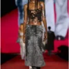 t-bils-dev Tulle tank top with destroyed jersey