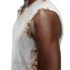 t-bisco-burn-art Tulle top with burning plastic print