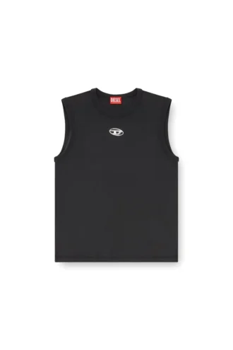 t-bisco-iod Sleeveless cotton top with metallic Oval D