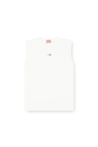 t-bisco-iod Sleeveless cotton top with metallic Oval D