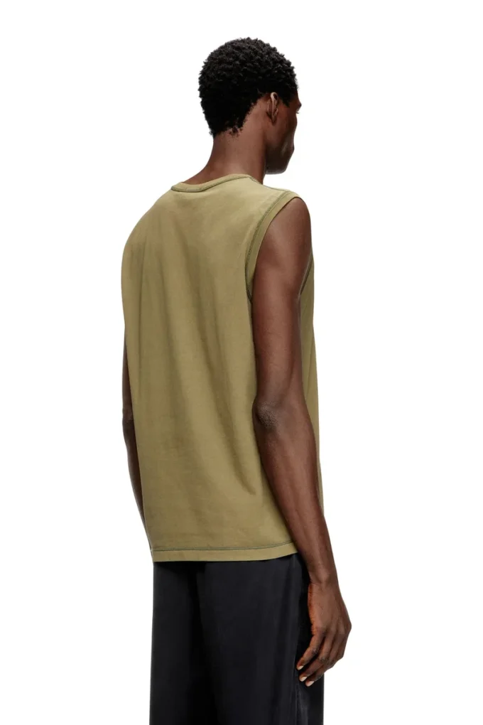 t-bisco-iod Sleeveless cotton top with metallic Oval D
