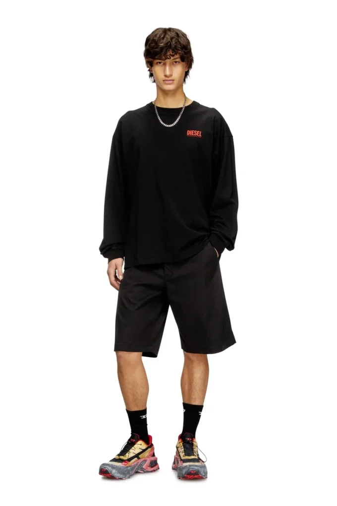 t-boxt-ls-bisk Relaxed long-sleeve T-shirt with Diesel logos