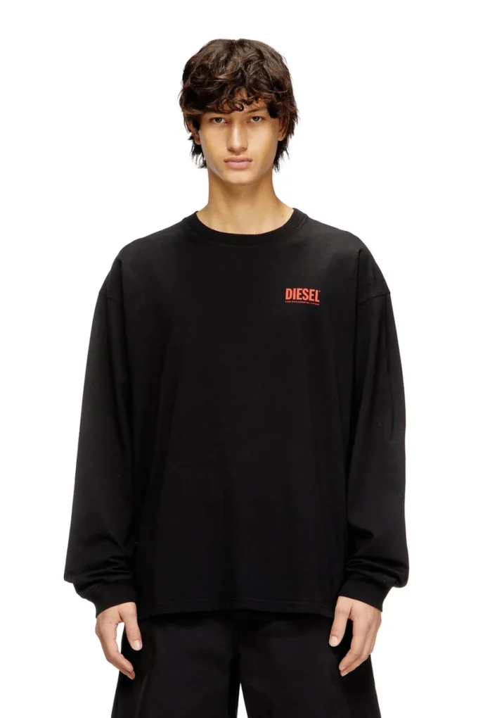 t-boxt-ls-bisk Relaxed long-sleeve T-shirt with Diesel logos
