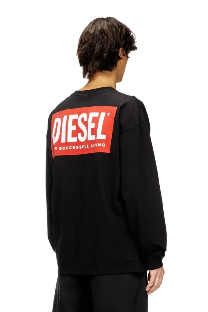 t-boxt-ls-bisk Relaxed long-sleeve T-shirt with Diesel logos
