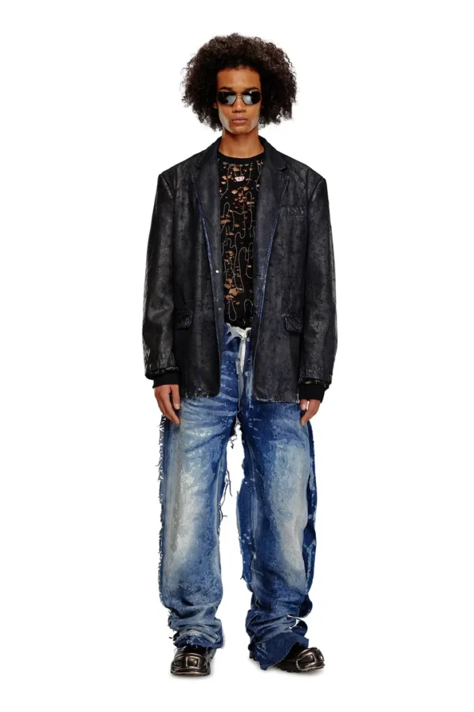 t-boxt-ls-devor Tulle T-shirt with destroyed jersey