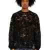 t-boxt-ls-devor Tulle T-shirt with destroyed jersey