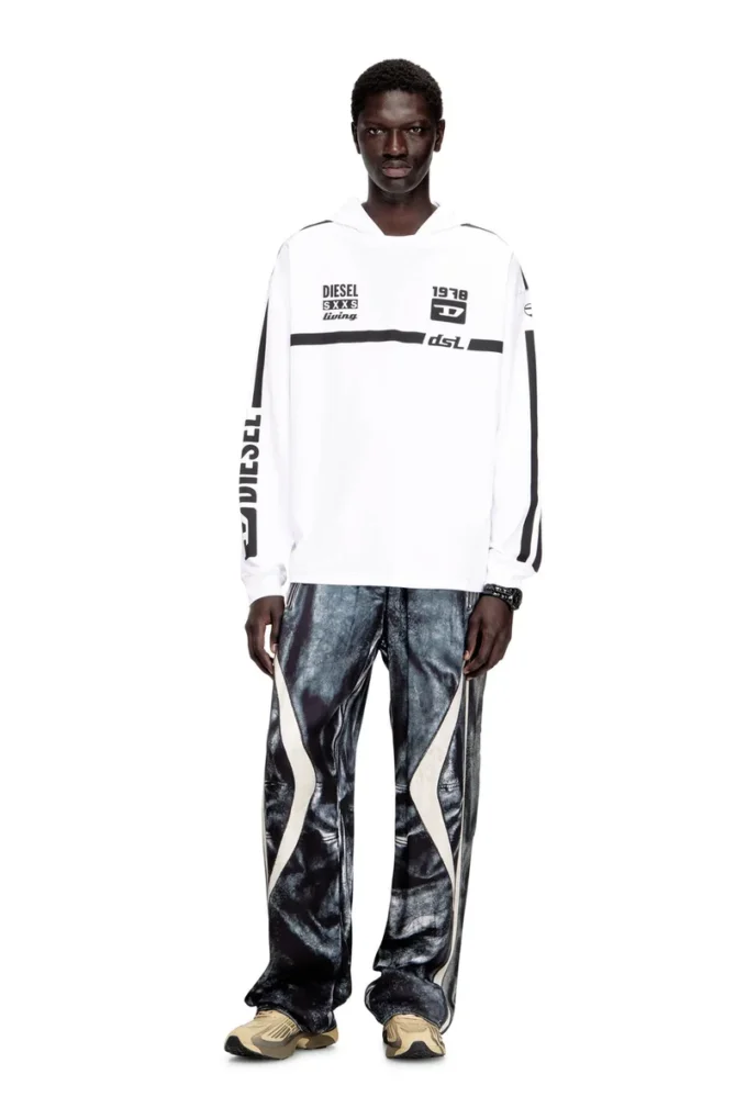 t-boxt-ls-hood-rib Hoodie T-shirt with contrast graphics