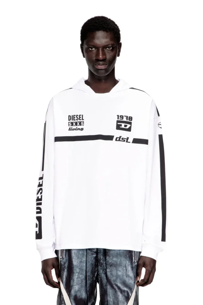 t-boxt-ls-hood-rib Hoodie T-shirt with contrast graphics