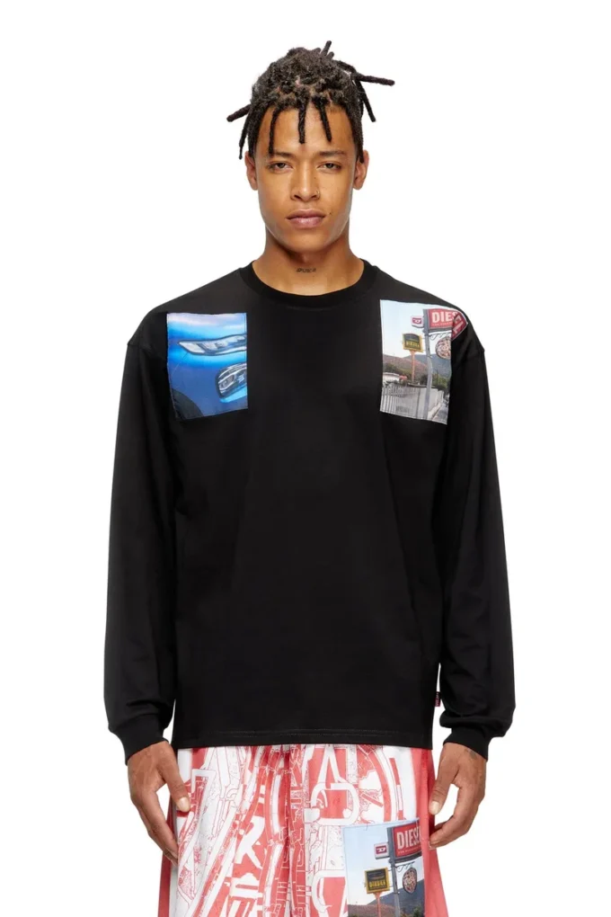 t-boxt-ls-t5 Long-sleeve T-shirt with logo photo patches