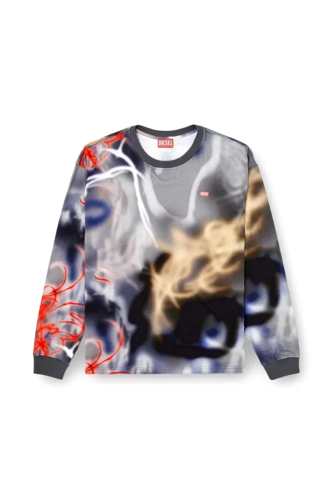 t-boxt-ls-v4 Long-sleeve graffiti-print T-shirt
