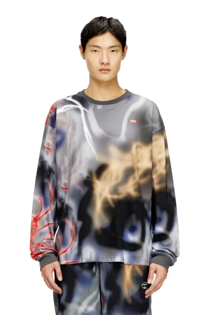 t-boxt-ls-v4 Long-sleeve graffiti-print T-shirt
